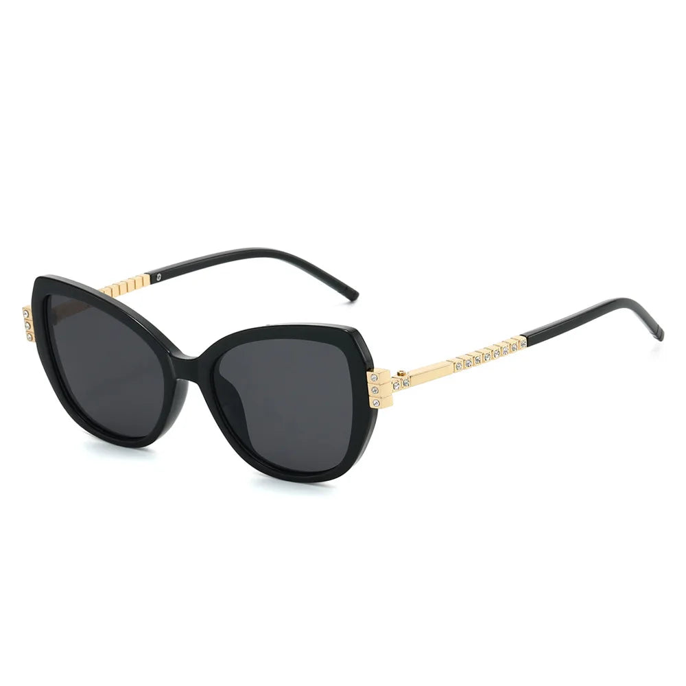 JNPCXI New Cat Eye Sunglasses for Women Luxury Diamond Temple Designer Ins Hot Popular Fashion Shades Female UV400 Glasses
