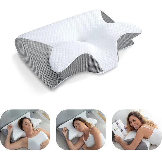 1pc Memory Foam Cervical Pillow, 2in1 Ergonomic Orthopedic Pillows for Neck Pain