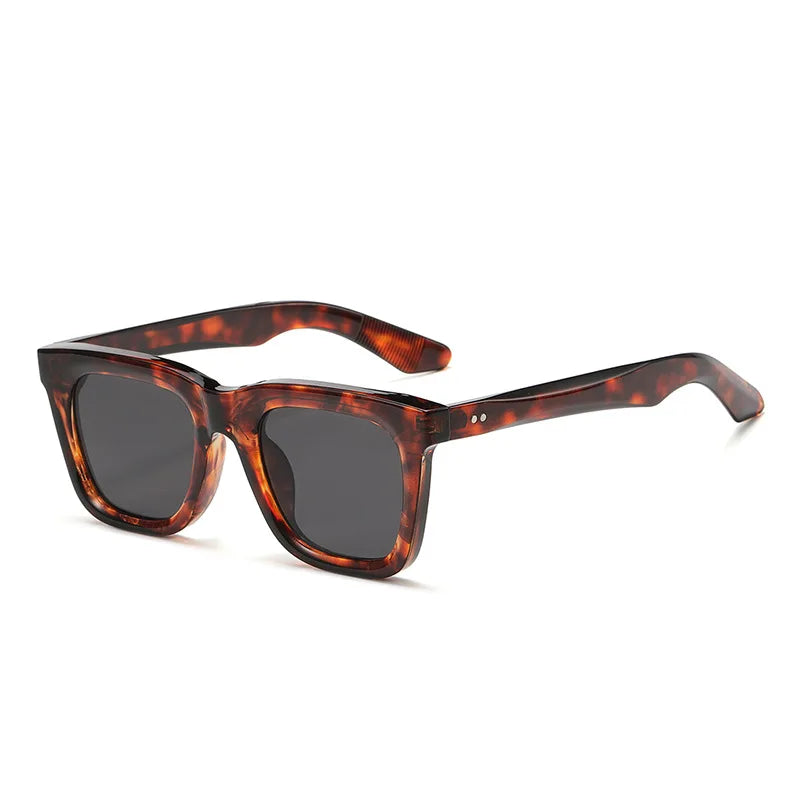 JNPCXI New Square Rivets Women Sunglasses Black Blue Shades Fashion Clear Lens Frame Men Sun Glasses UV400