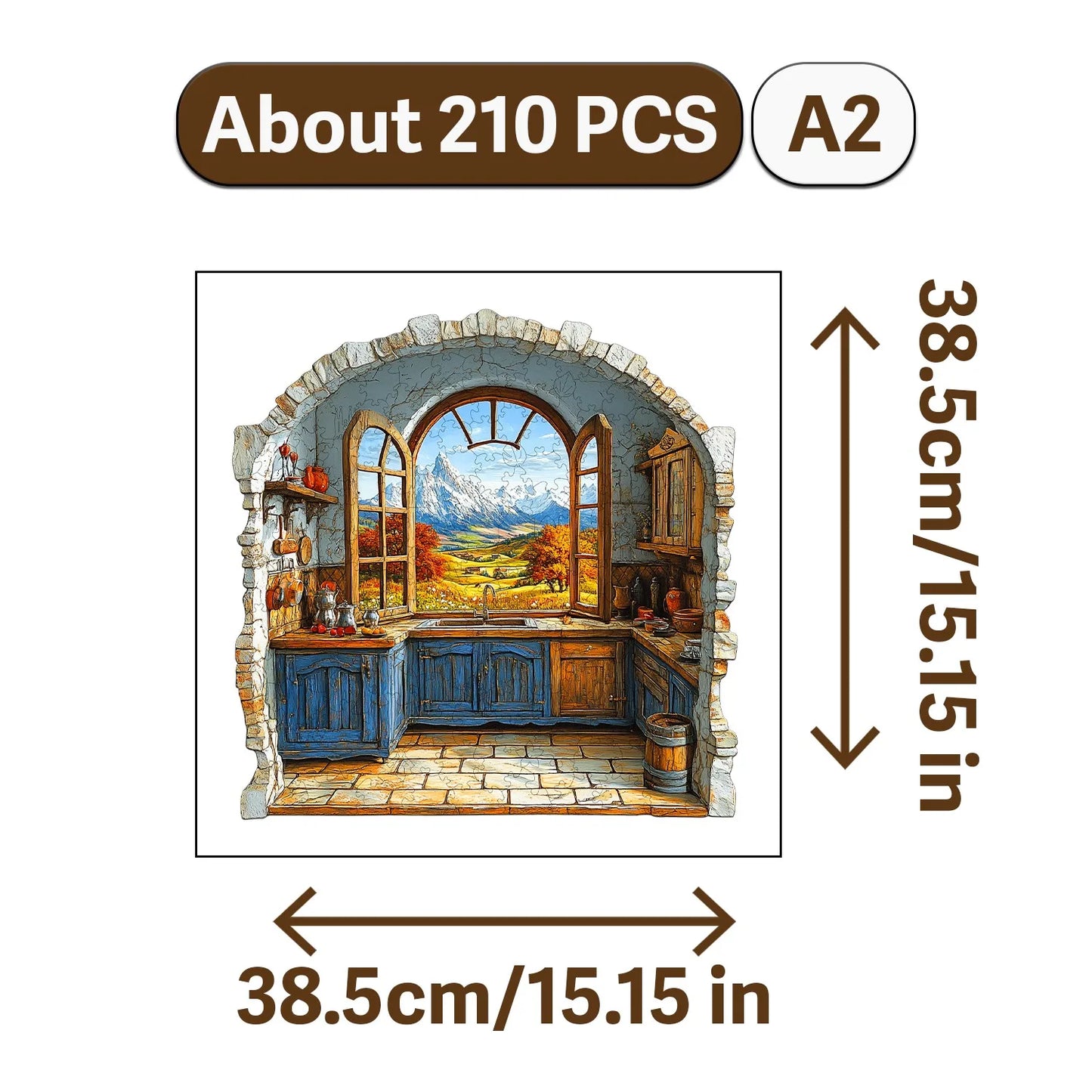 Rural Scenery Wooden Jigsaw Puzzle Wood Home Decor Painting Christmas and Halloween Gift Toy for Teen and Kid