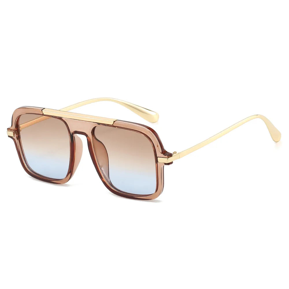 JNPCXI New Square Women Sunglasses Fashion Shades UV400 Retro Trending Leopard Green Gradient Men Sun Glasses