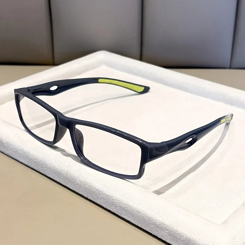 5Pairs of Sports Reading Glasses for Men and Women - Anti Blue Light, Anti Slip Rectangular Frame