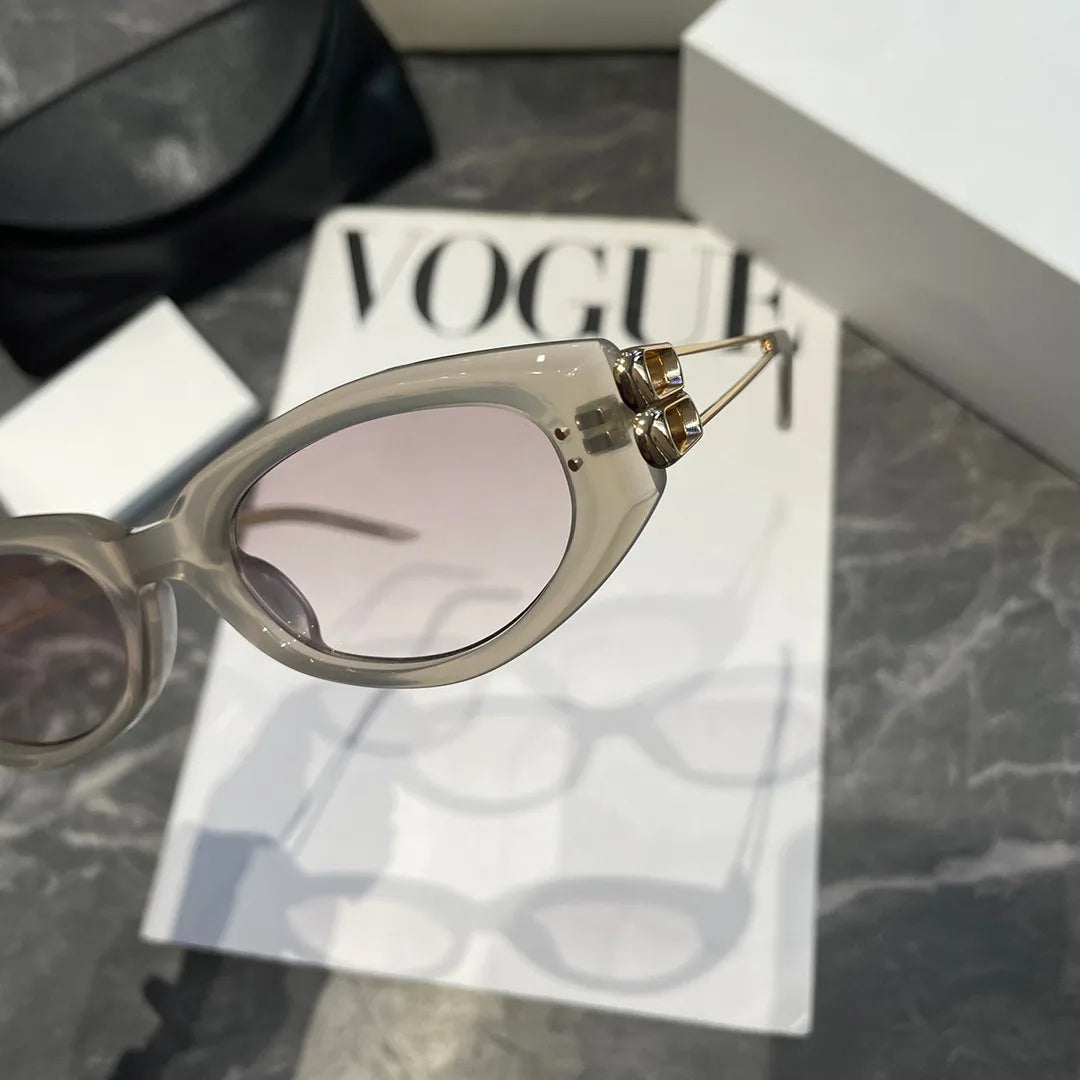 Fashionable Korean Style Cat Eye Sunglasses Unisex Square Frame UV Protection Sun Glasses Elegant Classic Retro