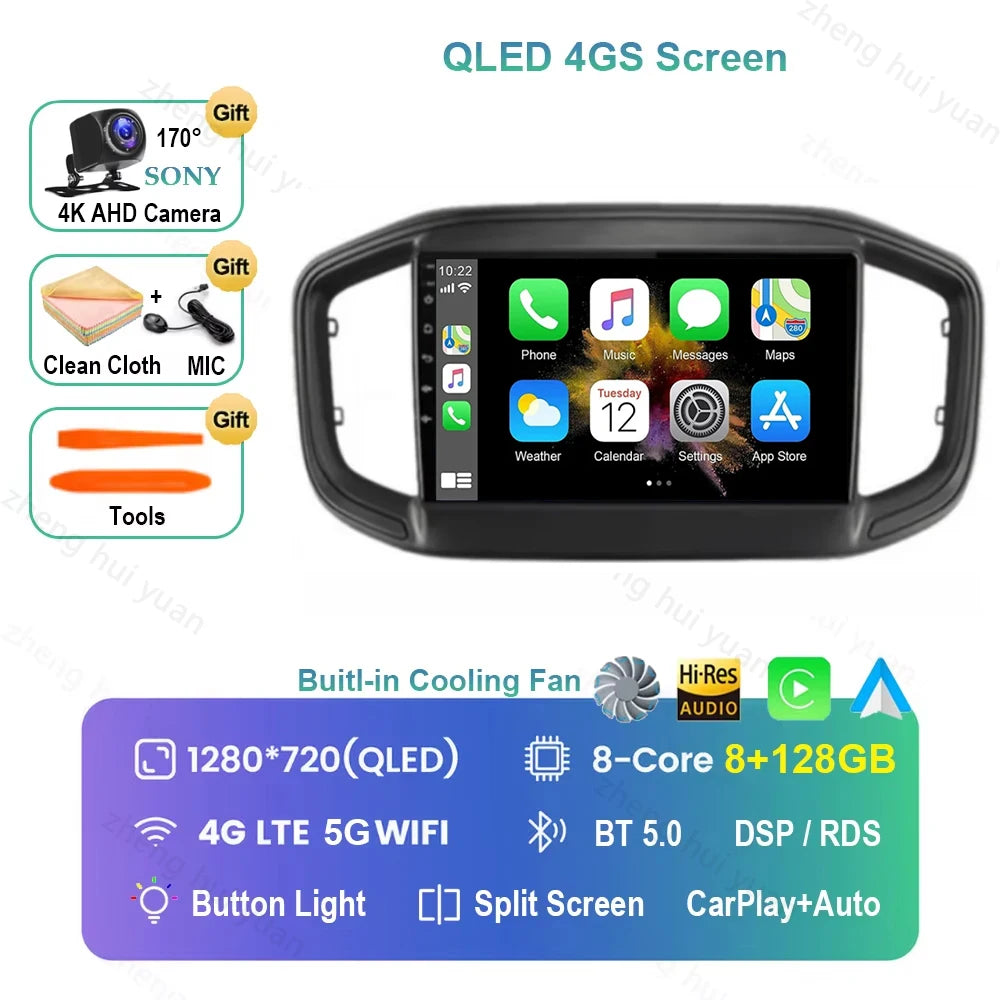 Android 16 CarPlay Auto Car Radio Multimedia navigation video Autoradio Stereo For Fiat Strada 2020 - 2022