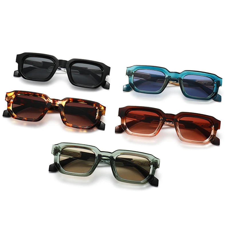 JNPCXI Fashion Rivets Decoration Sunglasses For Women Men Brand New Square Gradient Shades UV400 Eyewear Sun Glasses