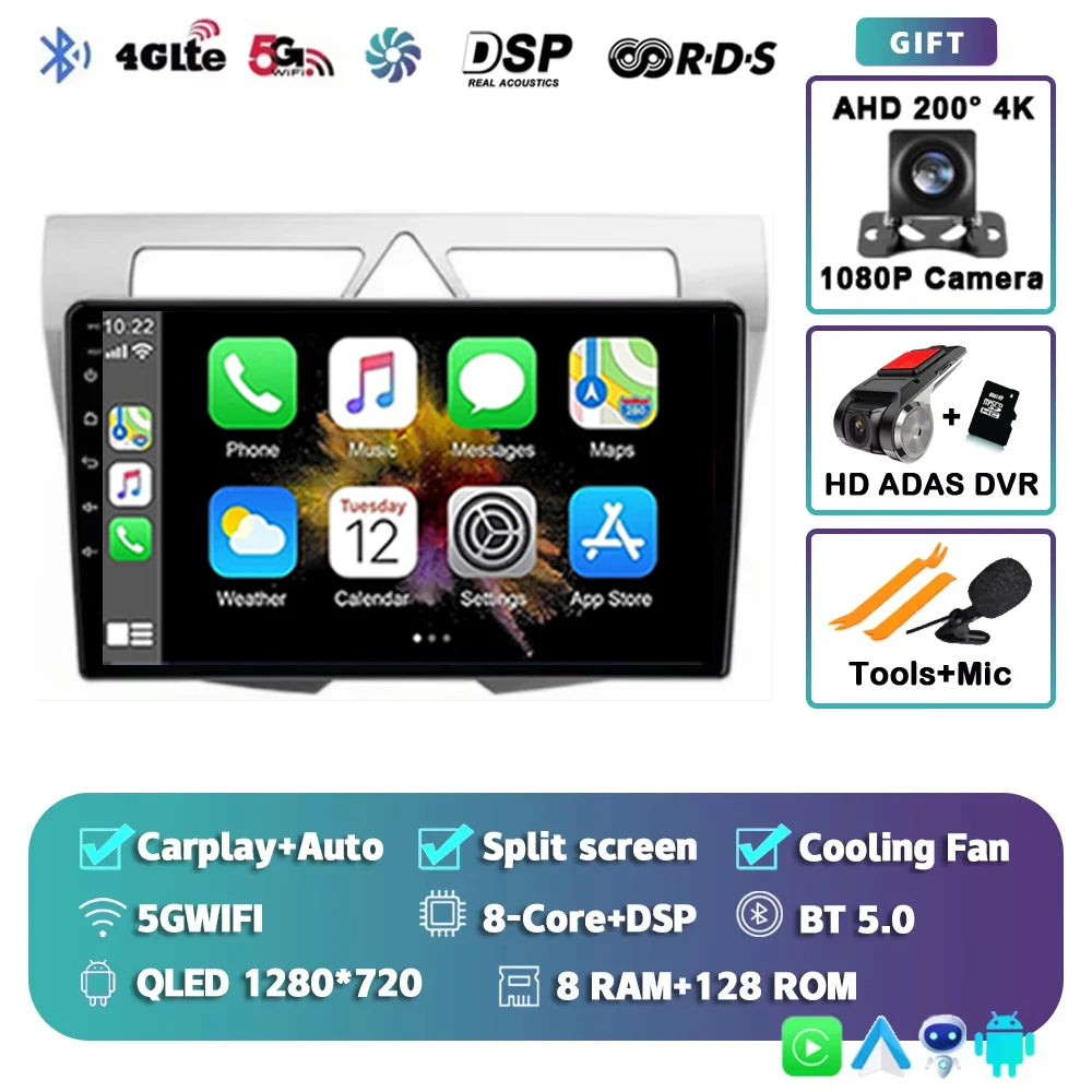 For Kia Morning Picanto 2007 - 2011 2K 12+256 QLED Android 15 CarPlay Car Radio Multimedia Video Player GPS stereo Head Unit
