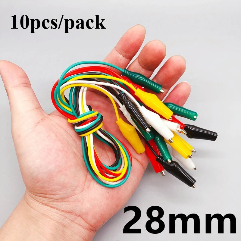 10pcs/pack Alligator Clips Electrical DIY Test Leads Alligator Double-ended Crocodile Clips Roach Clip Test Jumper Wire