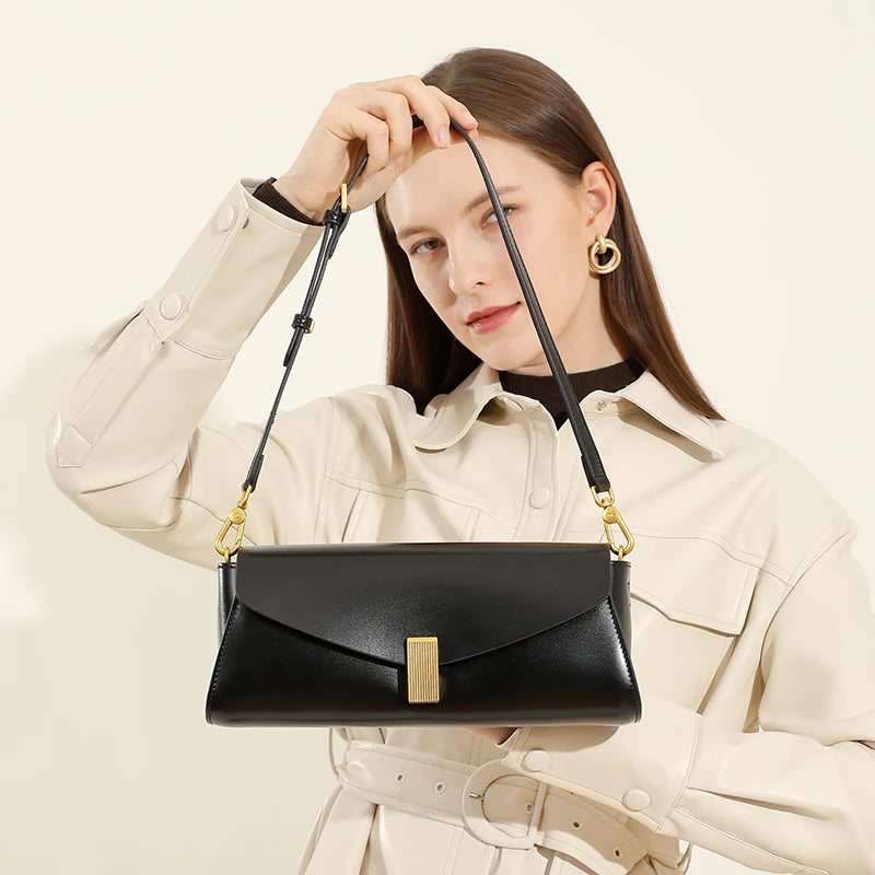 Burminsa Leather Underarm Shoulder Bags Women Luxury Design Crossbody Purse