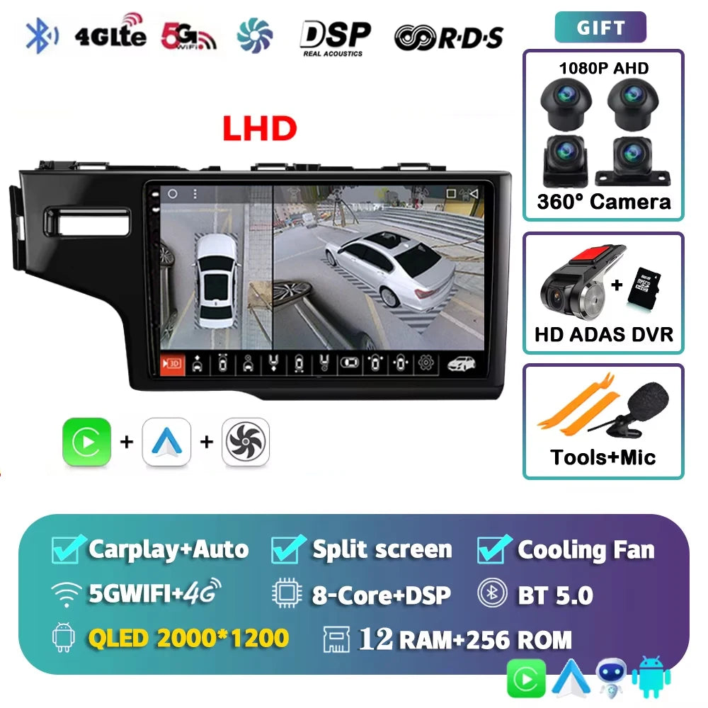 Android 15 Car Radio For Honda Fit 3 Jazz 2014 2015 2016 2017 2018 2019 2020 Wireless Carplay Android Auto Multimedia Player 2 D