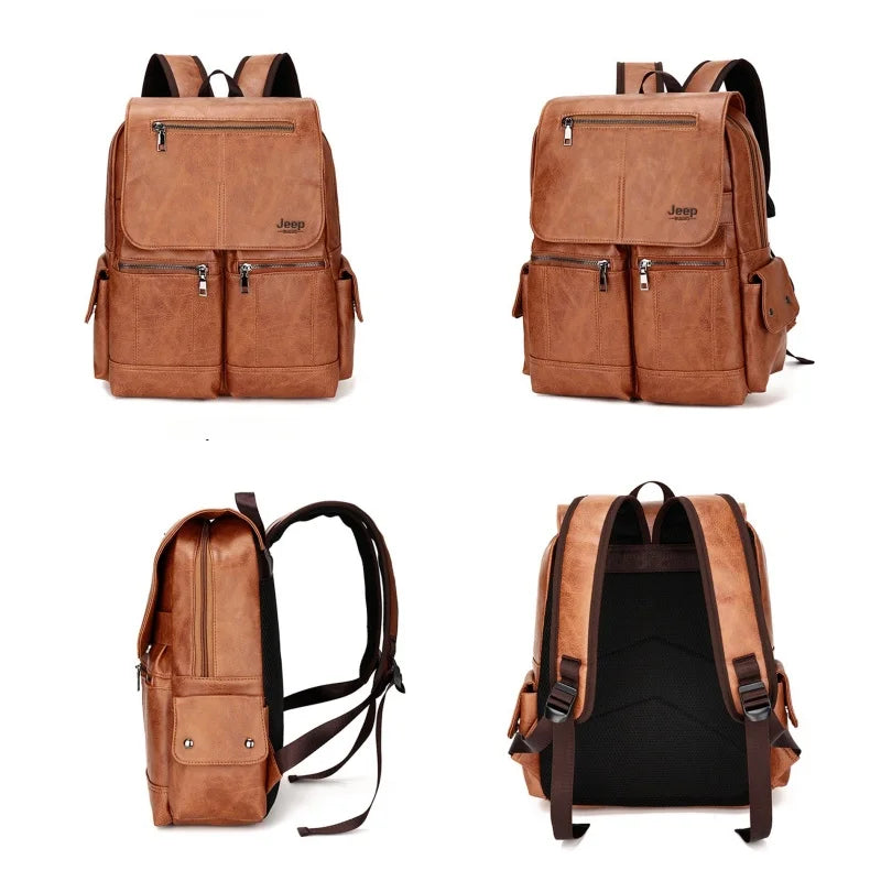 JEEP BULUO Brand Men Teenager College Students 15.6" Laptop Backpacks Travel Bag