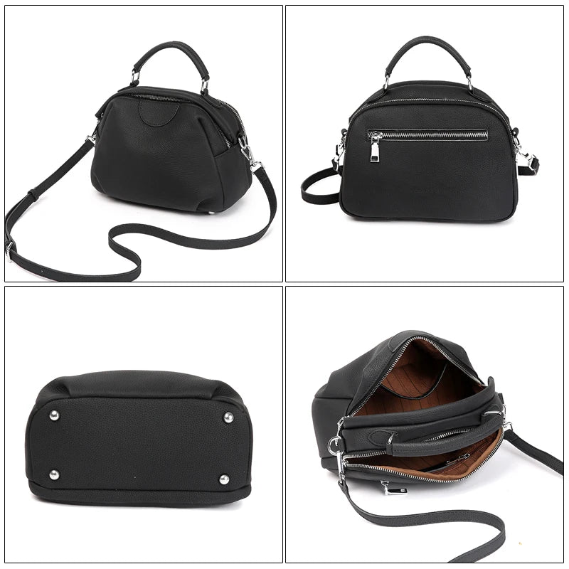 Women's Cow Leather Durable Crossbody Bag Female Cowhide Luxury Designer Shoulder Bags Ladies Casual Retro Travel Handbags Lady
