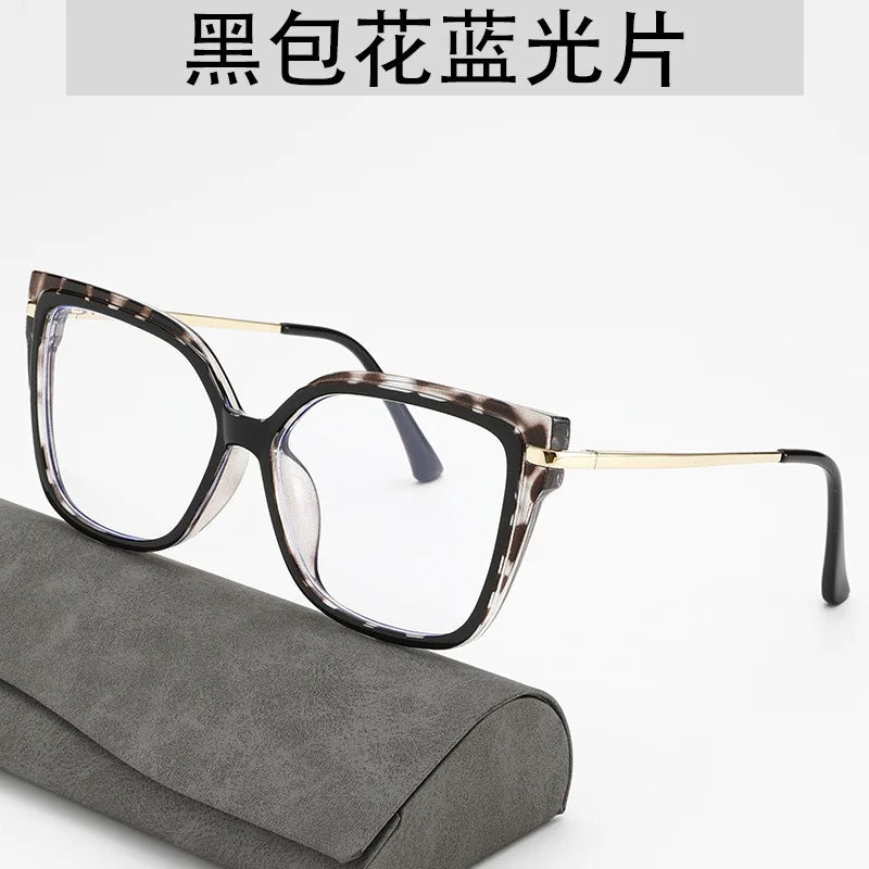 Square flat light glasses for women, anti blue light frame, internet famous, same glasses frame for taking photos