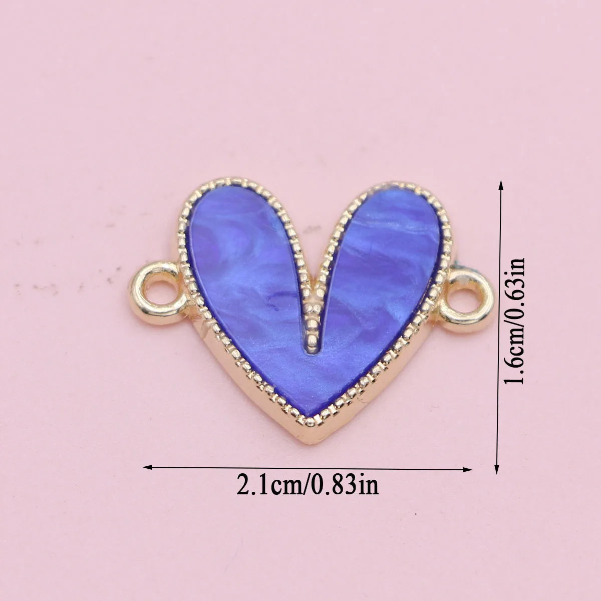10Pcs Mix Gold Plated Acrylic Heart Charm Pendant Jewelry Making Earrings Bracelet Necklace DIY Accessories Craft
