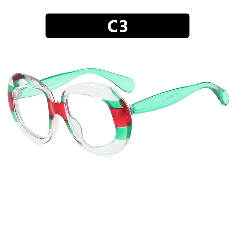 JNPCXI Vintage Round Spectacle Frame Women Luxury Oval Anti Blue Light Glasses Frame Retro Fashion Men Sunglasses