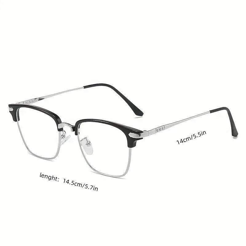 Trendy Square Anti-Blue Light Glasses for Women Half-Rim Design, Perfect for Screen Use While Driving