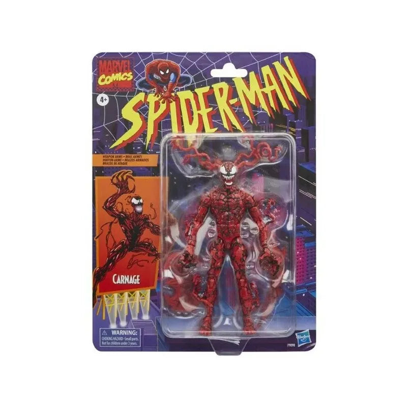 Original Hasbro Marvel Legends Series Retro Comics Spider-man CARNAGE Anime Figure Toys Collection Model