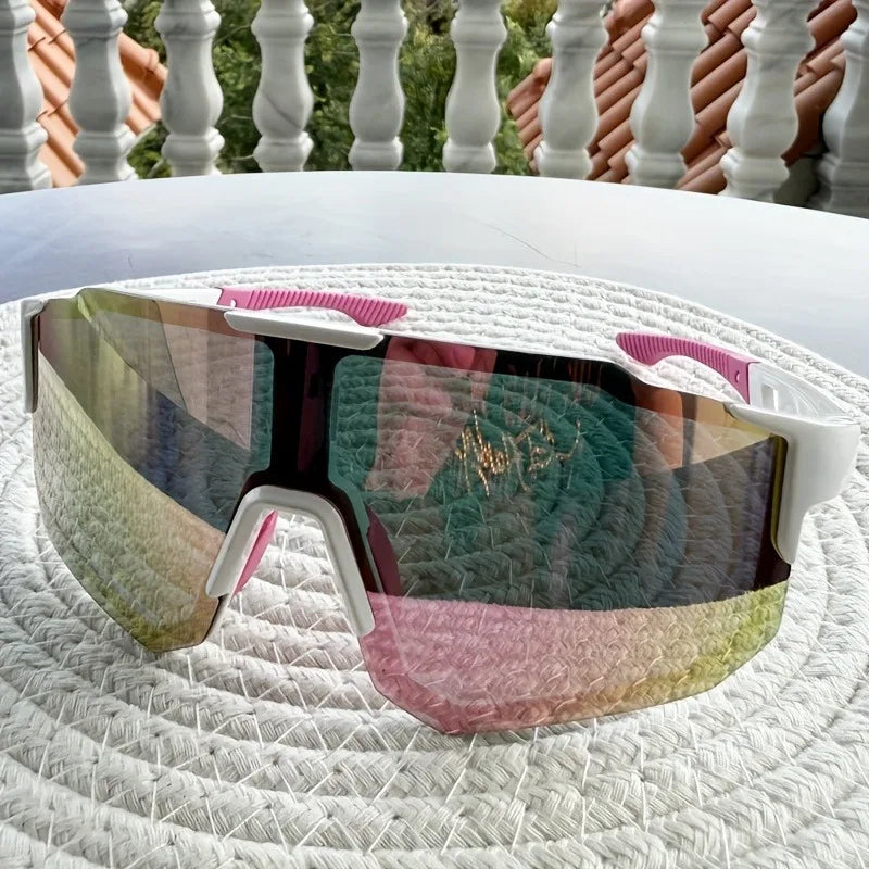 2PCS Large Frame One-Piece Mountain Bike Cycling Sunglasses Fashion Outdoor Sport Climbing Eye Protection Sun Glasses Tide