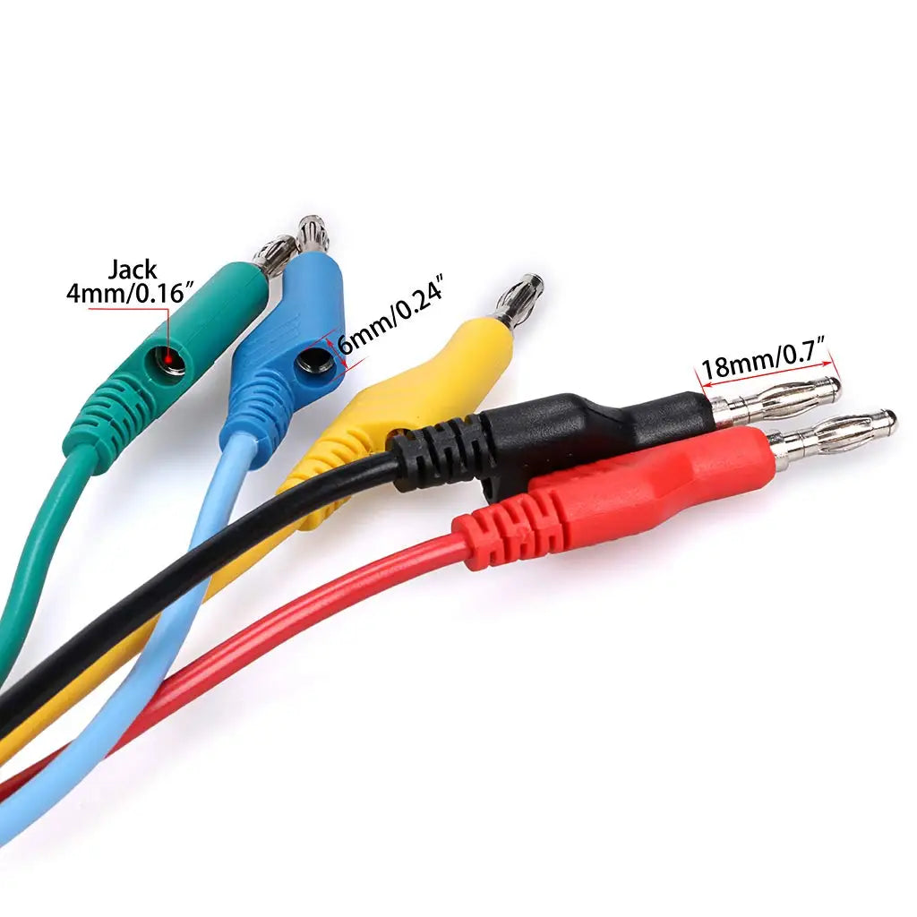 5PCS Stackable Banana to Banana Plug Test Leads Soft Electrical Test Cable Wire 3.3ft/1m for Multimeter 1000V 15A