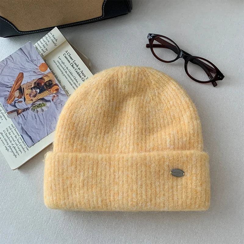 Woolen Gray Knitted Hat With A Korean Vibe Suitable For Women In Winter With A Large Head Circumference Arm And Covering Ears