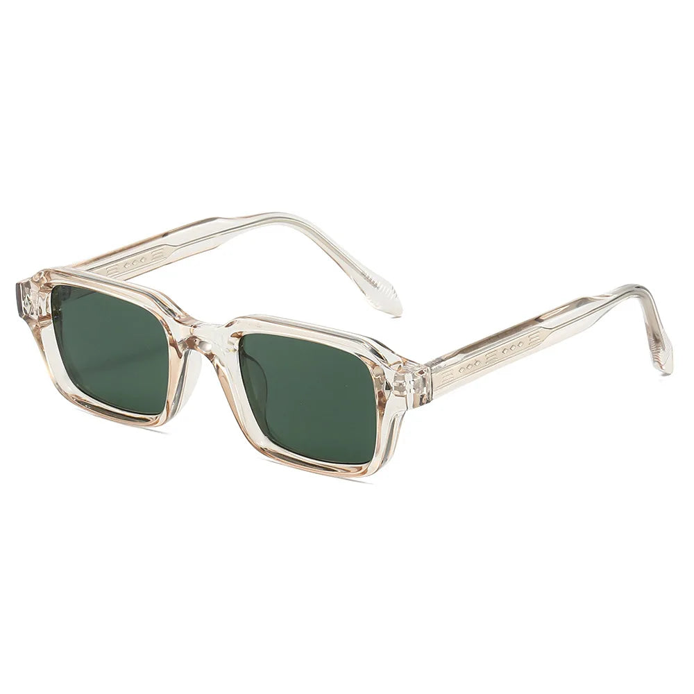 JNPCXI Quality Square Sun Glasses for Women Men Stainless Steel Metal Core CP Frames UV400 Sunglasses Travel Holiday Shades