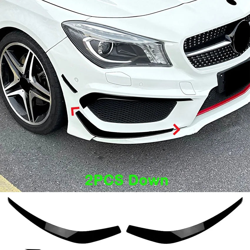 For Mercedes Benz CLA Class W117 C117 220 250 A45 AMG 2013-2015 Car Front Bumper Spoiler Fog Lamp Frame Side Diffuser Splitter