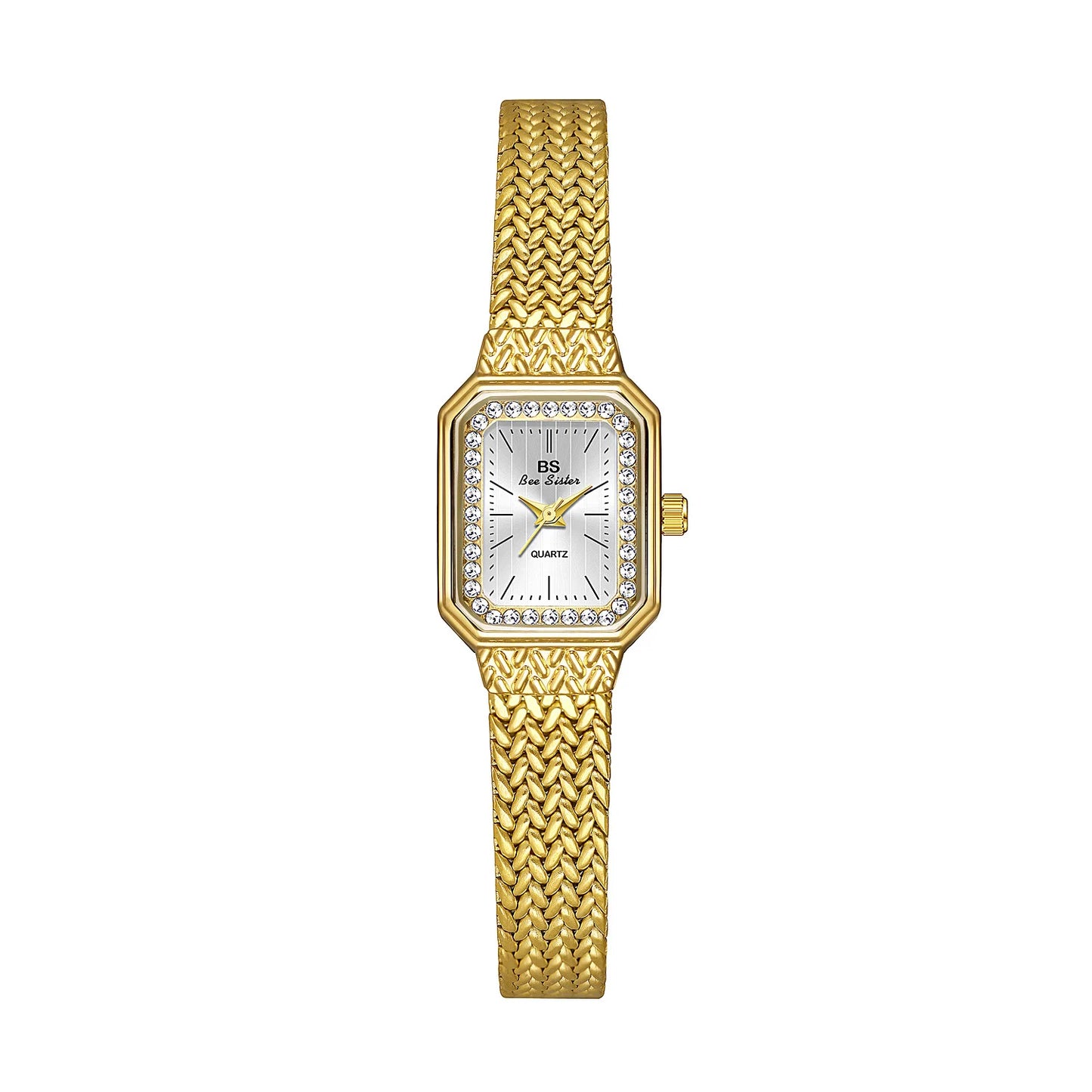 Luxury Fashion Watches For Womens Gold Classic Square Rhinestone Ladies Watch Quartz Waterproof Wristwatches Women Dress Clock