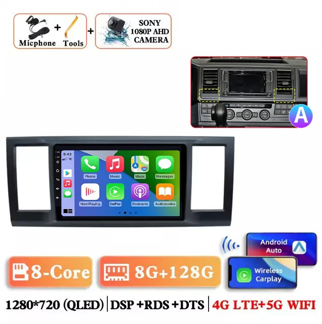 Android 16 Carplay autoradio for VW Volkswagen Caravelle 6 T6 2015-2020 lettore Video multimediale navigazione GPS Audio Stereo