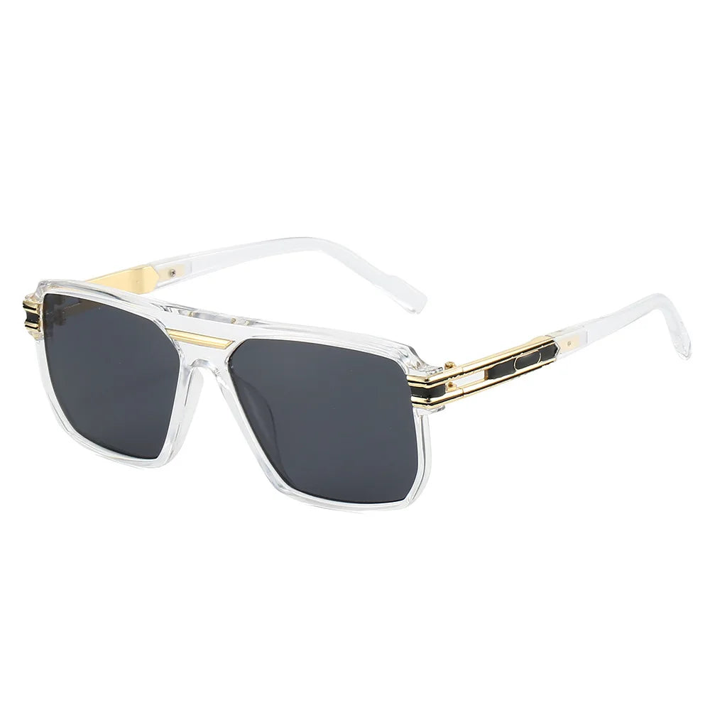 JNPCXI New Large Square Sunglasses Men Brand Designer Gray Decoration Punk Strong Luxury Sun Shades UV400
