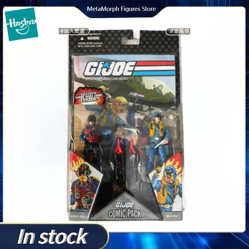 Original Hasbro G.I. Joe A REAL AMERICAN HERO COMIC PACK SCRAP IRON & WTLD BILL Anime Figure Toy Collection Model
