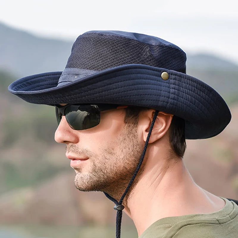 Xinbaoguan 100% Polyester 9044 Summer Outdoor Sunshade and Sunscreen Sun Hat Fishing Fisherman Hat Men's and Women's Benny Hat