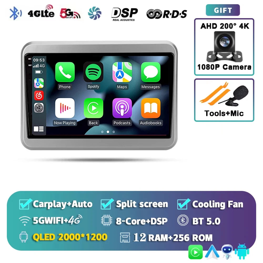 For Suzuki Spacia 2 II 2017 - 2023 2K 12+256 QLED Android 15 CarPlay Car Radio Multimedia Video Player GPS stereo Head Unit 4G