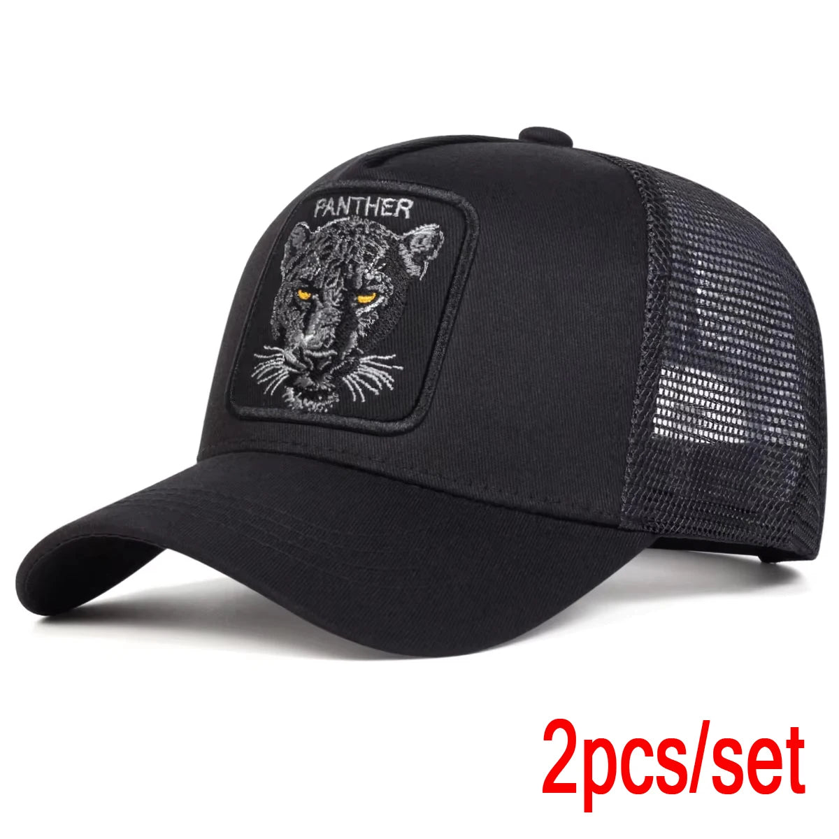 Unisex PANTHER Embroidery Baseball Net Caps Spring Outdoor Adjustabl Casual Hats