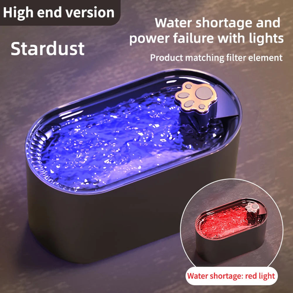 3L LED Light Ultra-Quiet Pets Water Fountain Smart Water Dispenser USB Electric