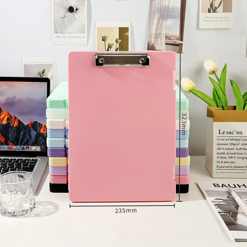Durable Plastic A4 File Organizer with Clip, Large Capacity, Multi-Functional Document Holder for Students & Office Use