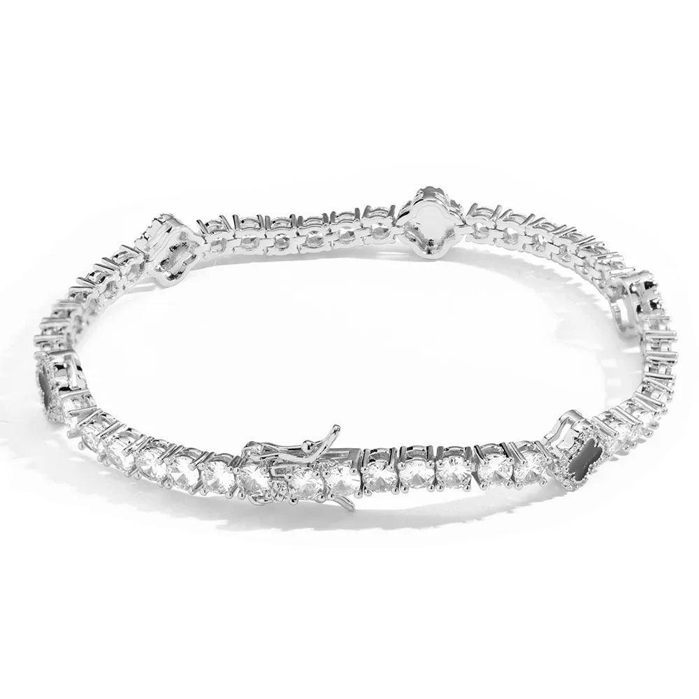 Men's NY Dainty Tennis Chain Gold/Silver Plated Zircon Bracelet Luxury Jewelry