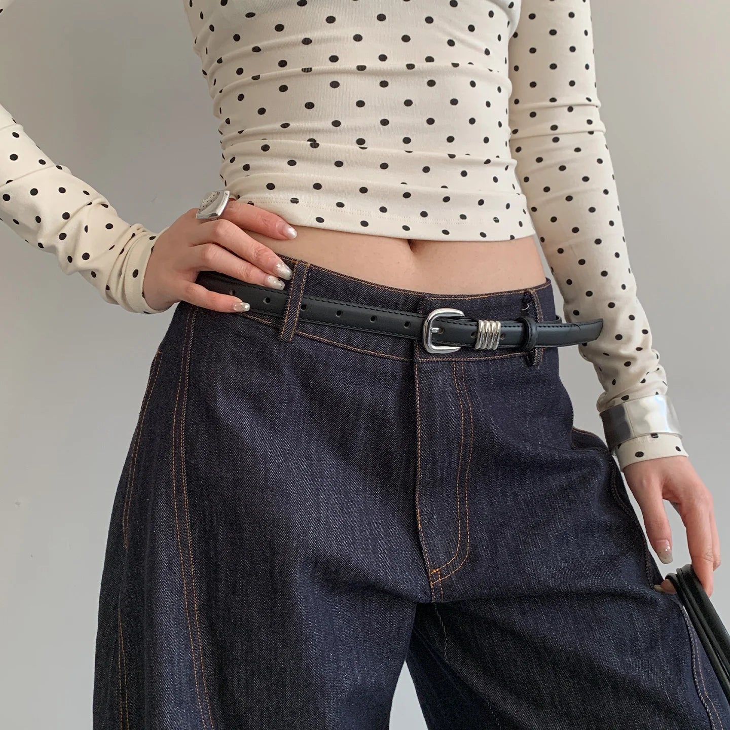 Fine Leather Belt With Skirt High-End Jeans With Waist Accessories Versatile Street Retro Belt For Women