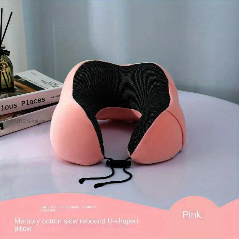1pc Rebound Travel Pillow, U-shaped Headrest Neck Support Nap Air Palne Pillow
