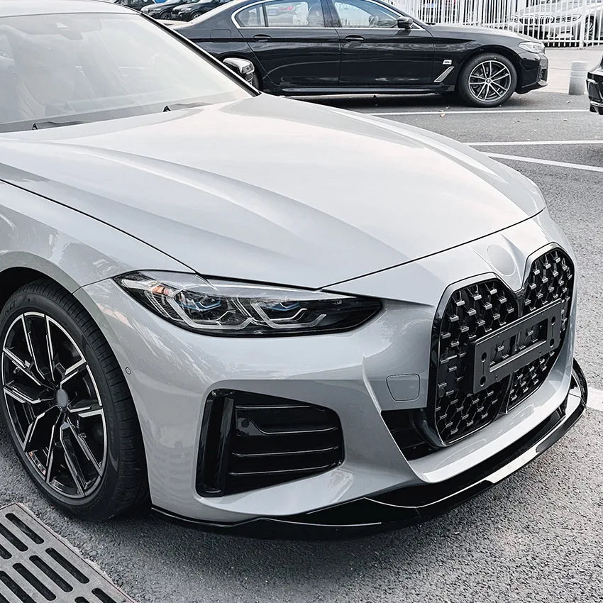 For BMW 4 Series G22 G26 420i 430i I4 M50 M Sport 2020-2025 Car Front Bumper Spoiler Lip Diffuser Splitter Body Kit Gloss Black