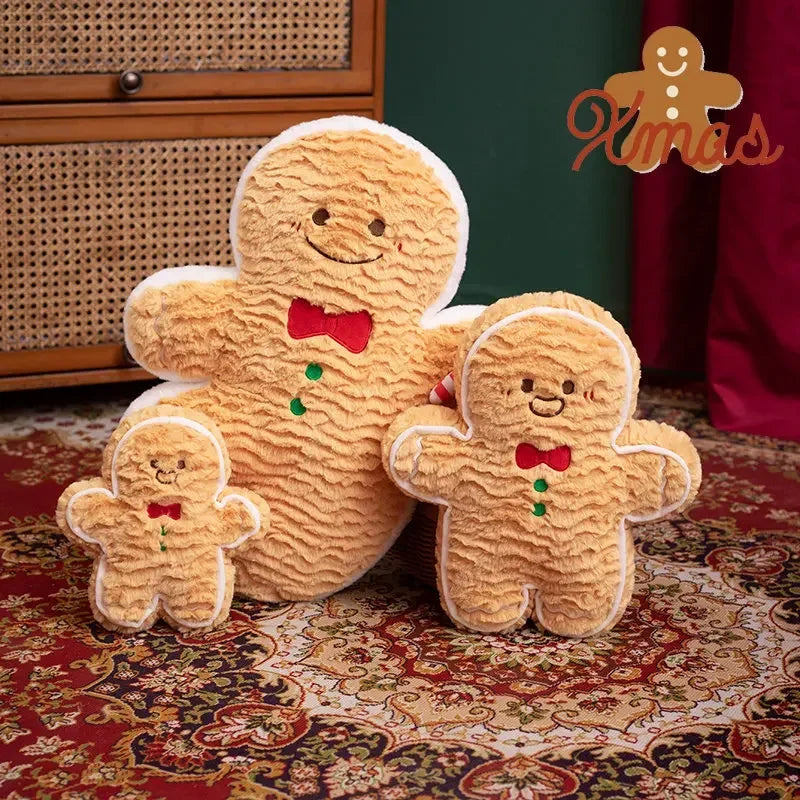 Kawaii High Quality Christmas Plush Toy Doll Pillow Christmas Tree Gingerbread Man Santa Claus Wreath Party Decoration Girl Gift