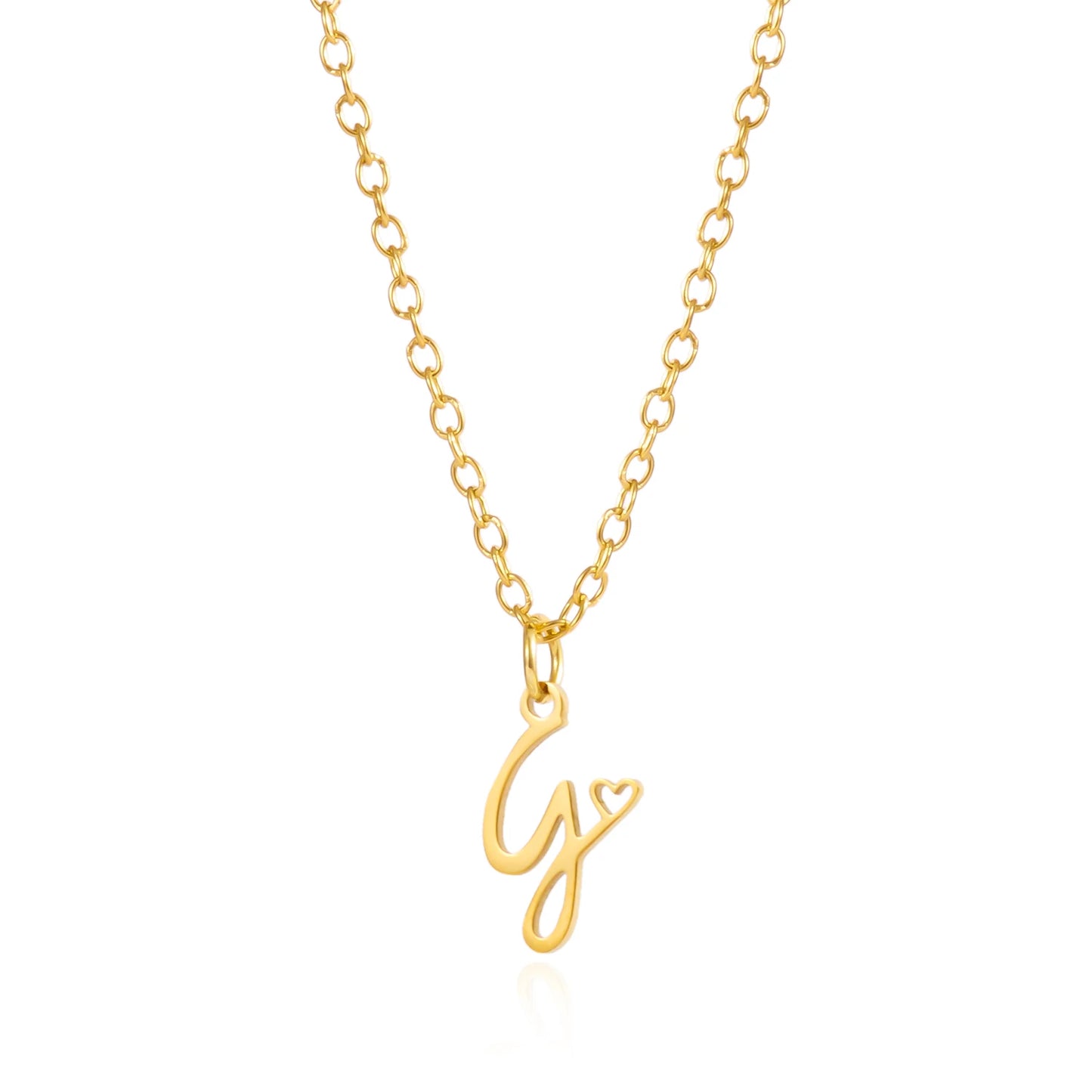 Fashion Stainless Steel A-Z Initial Letter Necklace For Women Elegant Gold Color 26 Alphabet Pendant Jewelry Girls Birthday Gift