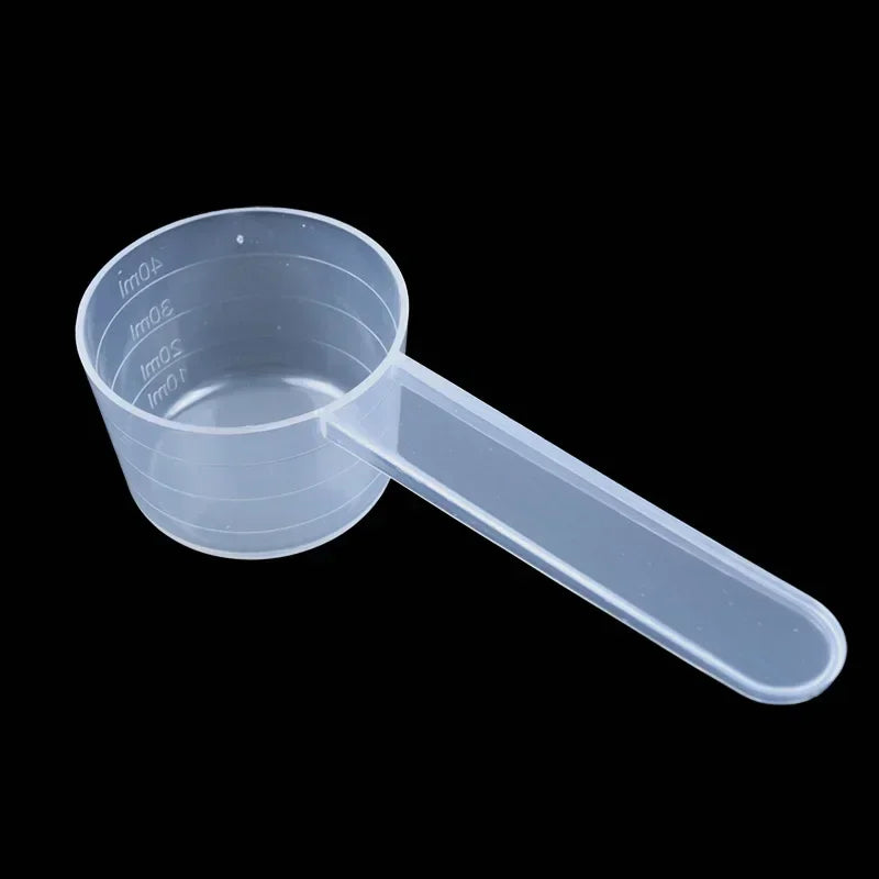 20g Individually Packaged 40ml Flat-bottomed Spoon 20g Measuring Spoon with Scale Transparent Plastic Measuring Spoon 40ml