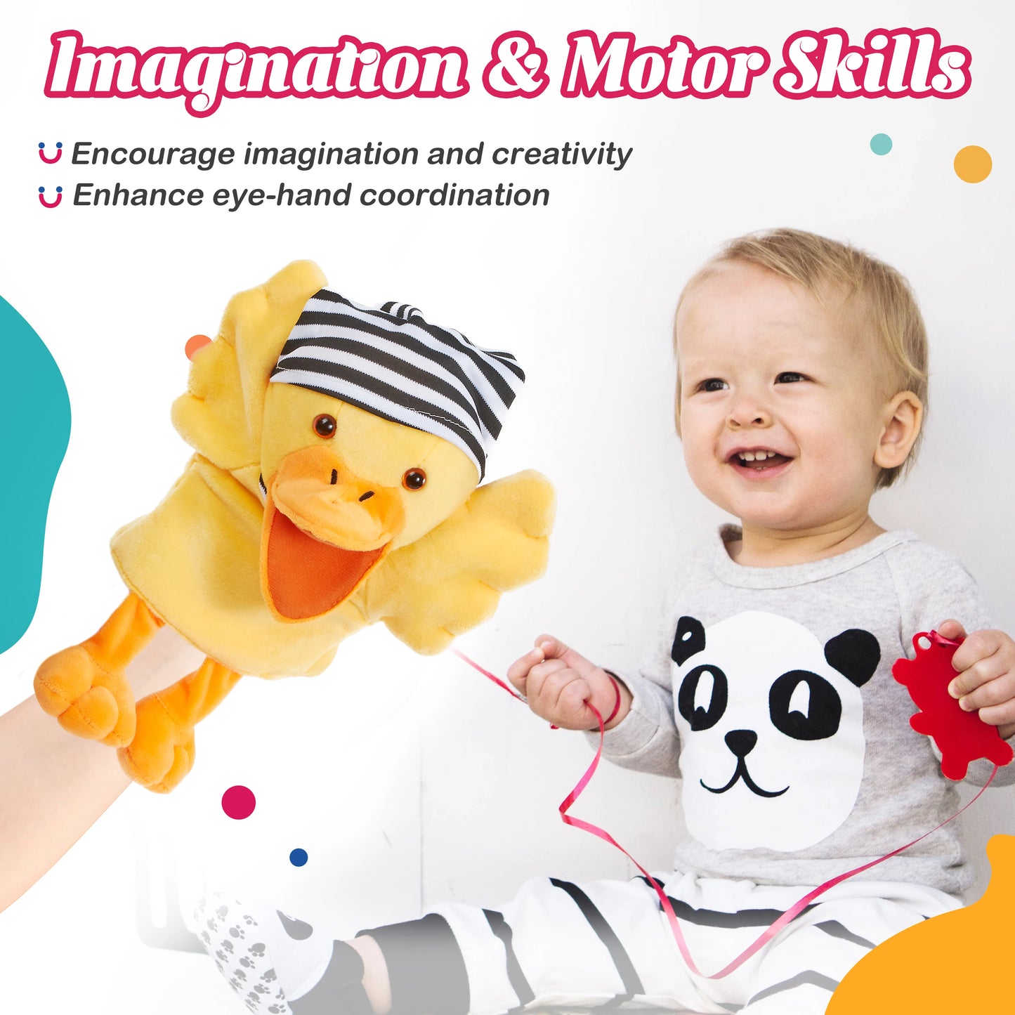 Cute Duck Hand Puppet Plush Toys little bird  Birthday Gift Doll High Quality Stuffed Animals Kids Baby Education Toy