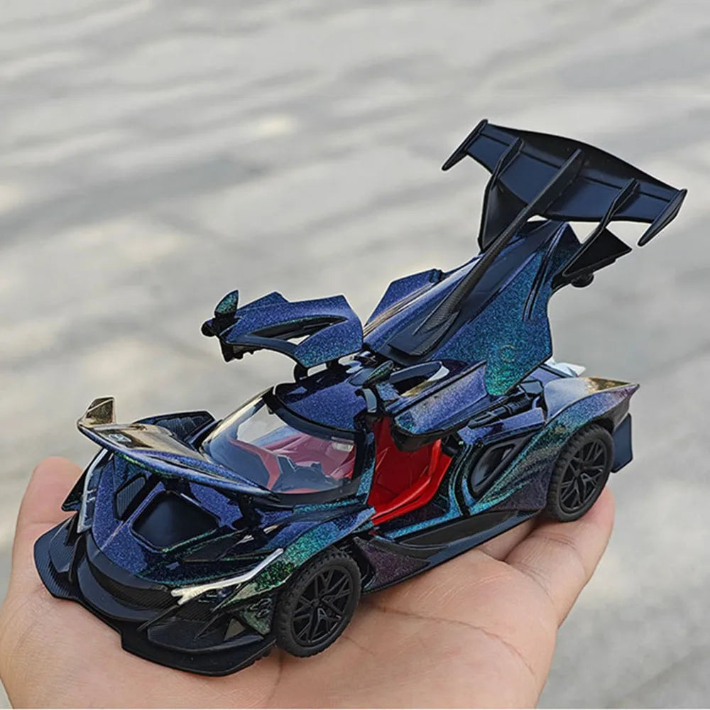 1:32 Apollo IE EVO Alloy Models Toy Diecast Car Doors Opened Rear Wheel Return Force Miniature Rubber Tires Cars Christmas Gifts