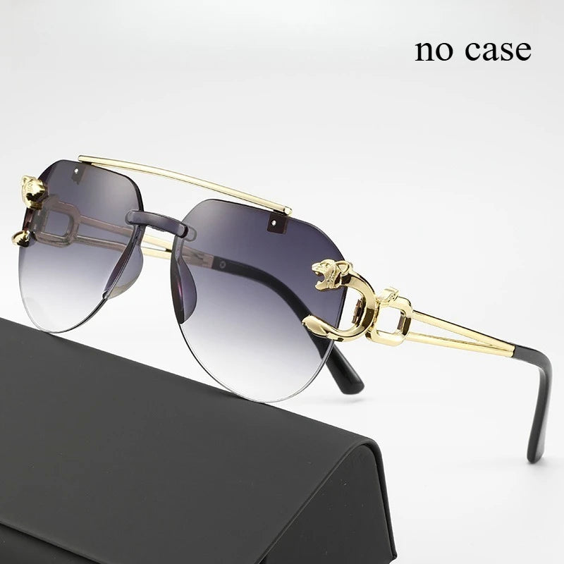 Gradient Punk Sunglasses UV400 Frameless Eyewear Vintage Sun Glasses for Women Men