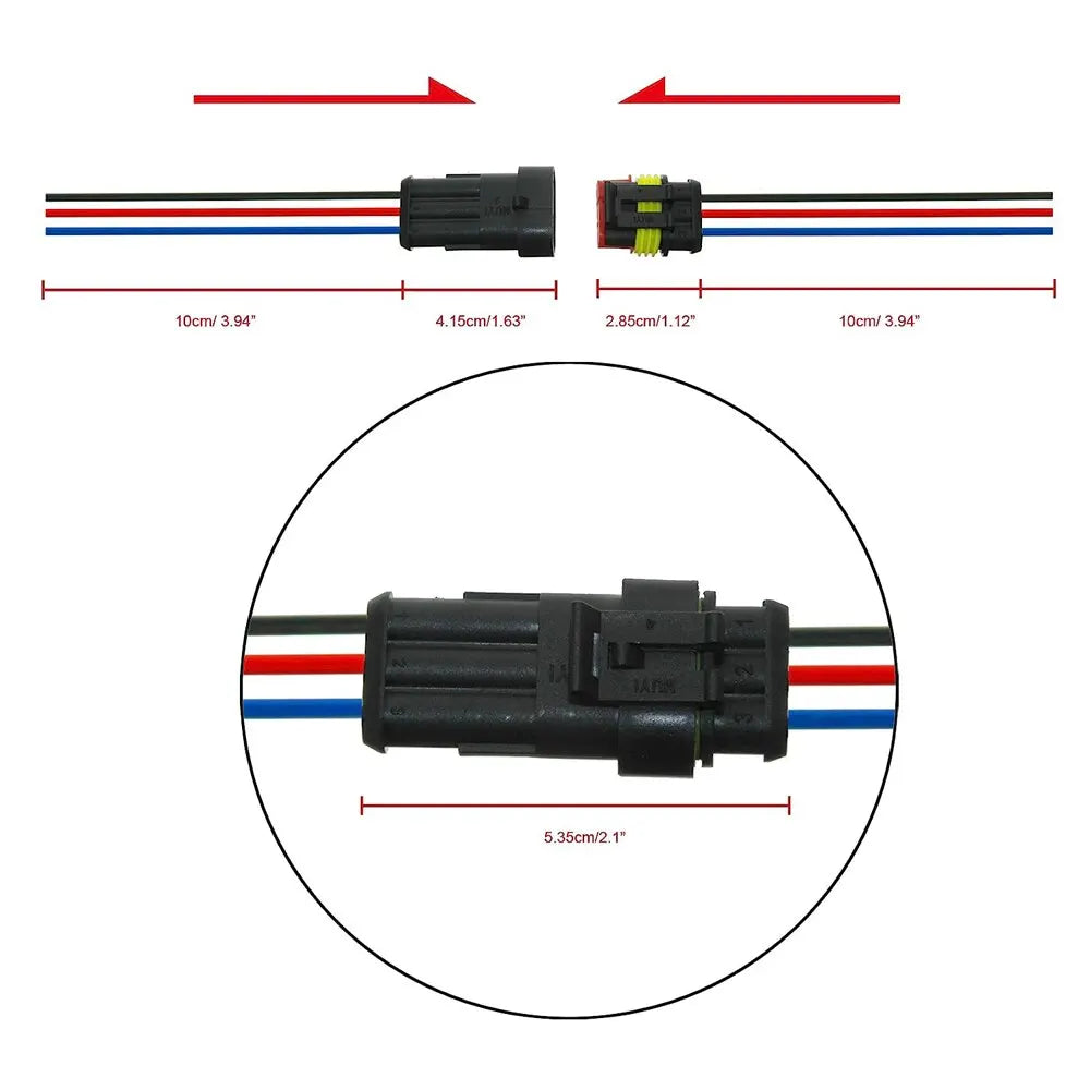 1/2pcs 16 AWG Waterproof Wire Connectors Automotive Electrical Connectors Quick Disconnect Wire Connectors 2/3/4 Pin
