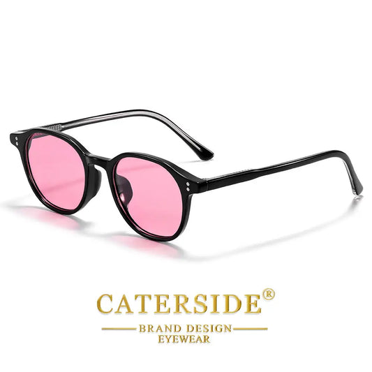 CATERSIDE Fashion Round Polarized Men's Women's Sunglasses Ultralight Frame Design UV400 Travel Beach Driving Street Glasses ﻿