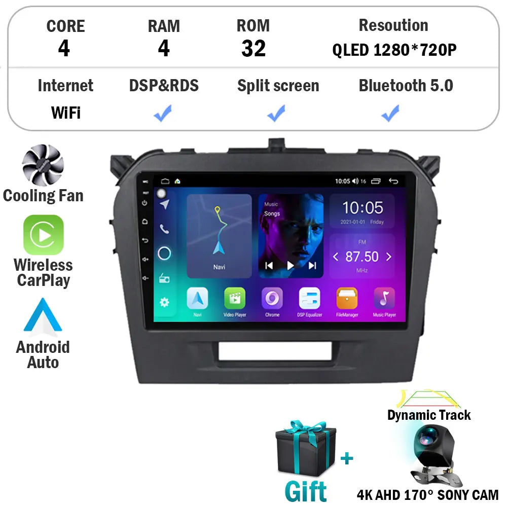 Android 16 Auto Carplay Stereo For Suzuki Vitara 2015 2016 2017 2018 2019 Car Radio Multimedia Video Player Navigation Gps WIFI