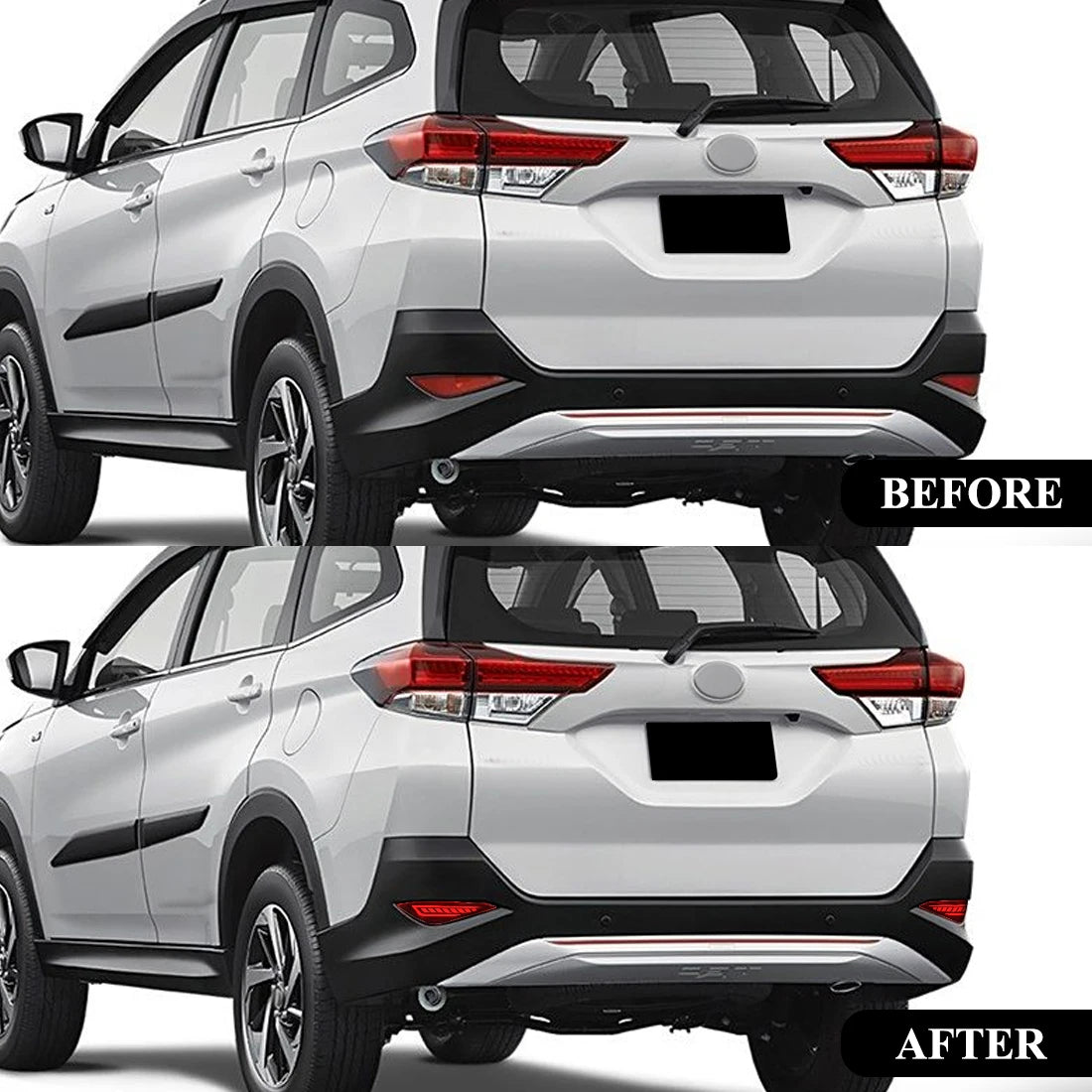 For Toyota Rush 2018 2019 2020 2021 2022 2023 2024 LED Rear Bumper Reflector Light Car Running Brake Dynamic Turn Signal 12V