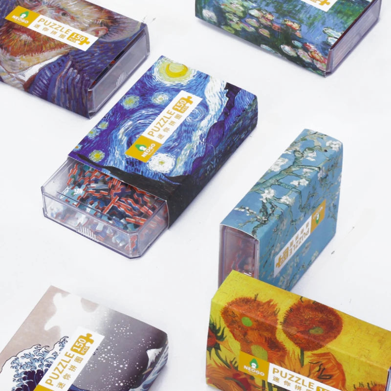 150pcs Matchbox Mini Cardboard Jigsaw Puzzles Toys for Children Adults Learning Educational Assemble Toy Games Jigsaw