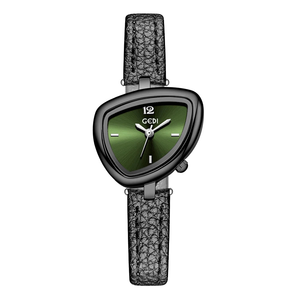 GEDI Quartz Ladies Watches Luxury Niche Small Vintage Watch Woman Leather Strap Wristwatches Fashion Casual Simple Watches Gifts